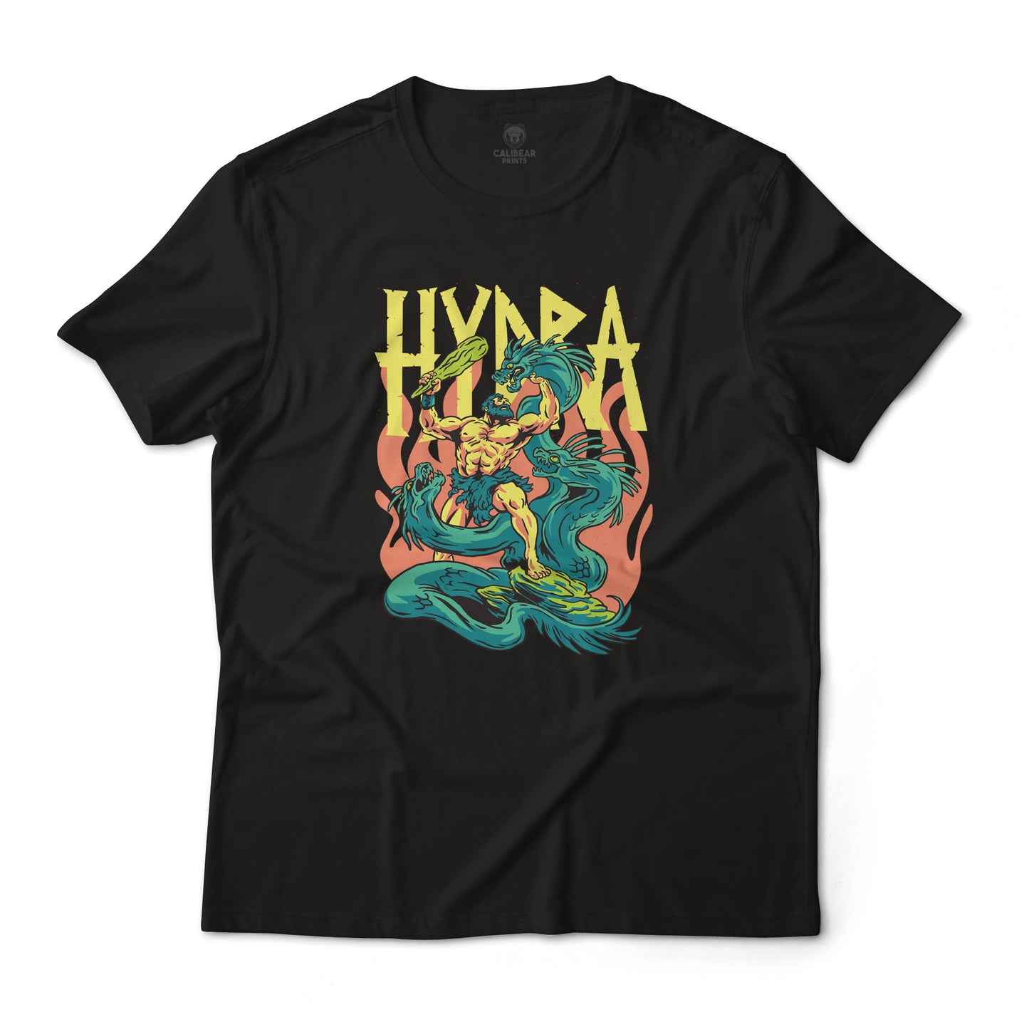 Hydra VS Hercules Greek Mythology Art Graphic T-Shirt Lightweight Cotton Tee