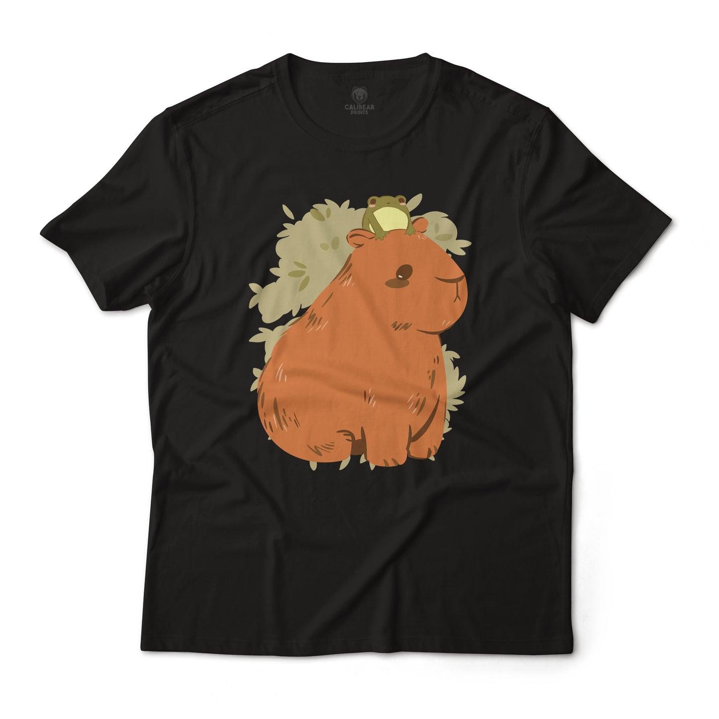 Cute Capybara And Frog Autumn Theme Graphic T-Shirt Lightweight Cotton