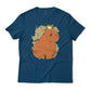 Cute Capybara And Frog Autumn Theme Graphic T-Shirt Lightweight Cotton