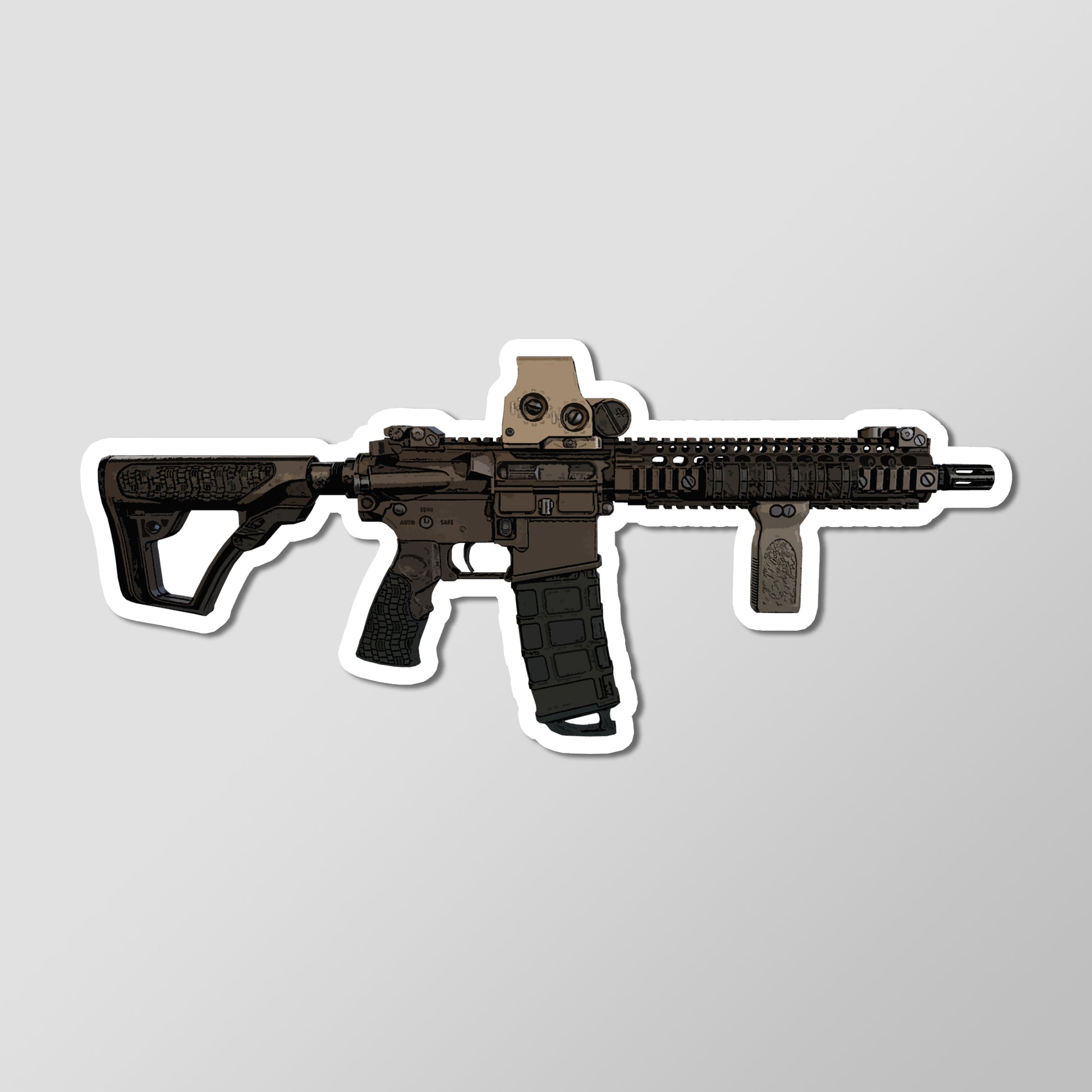 DD MK18 CQBR Rifle Carbine Gun Art Vinyl Sticker Die Cut – CaliBear Prints