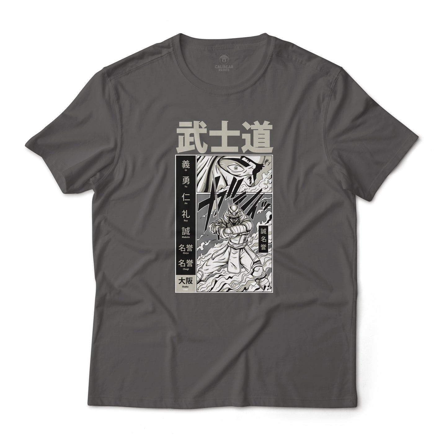 Samurai Bushido Manga Comic Art Style Graphic T-Shirt Lightweight Cotton