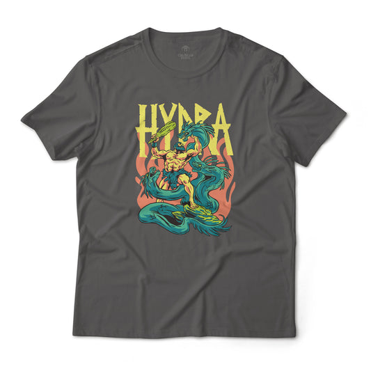 Hydra VS Hercules Greek Mythology Art Graphic T-Shirt Lightweight Cotton Tee