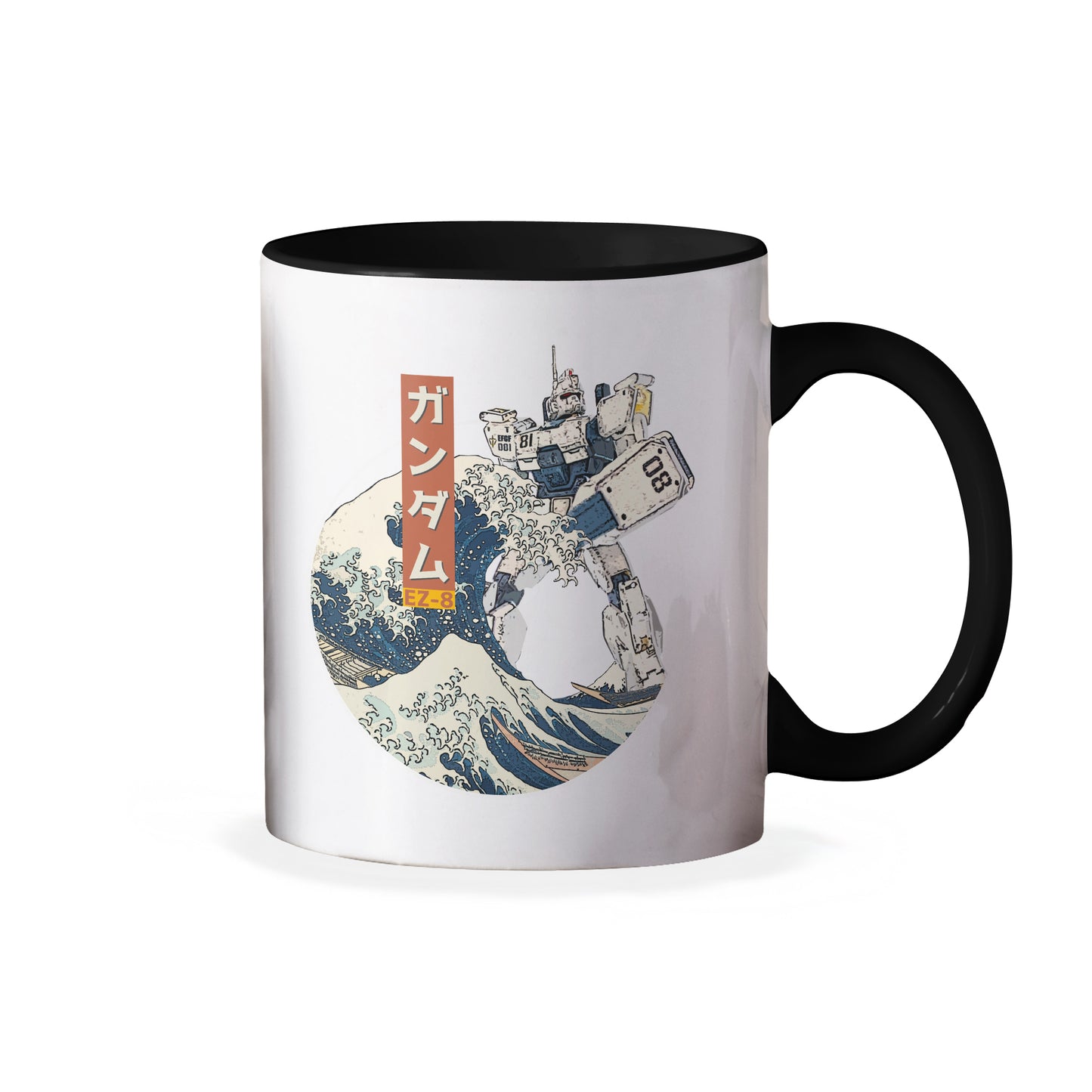 RX-79 [G] Ez-8 Gundam Ez8 08th MS Team in the Great Wave off Kanagawa Anime Ceramic Coffee Mug 11 oz