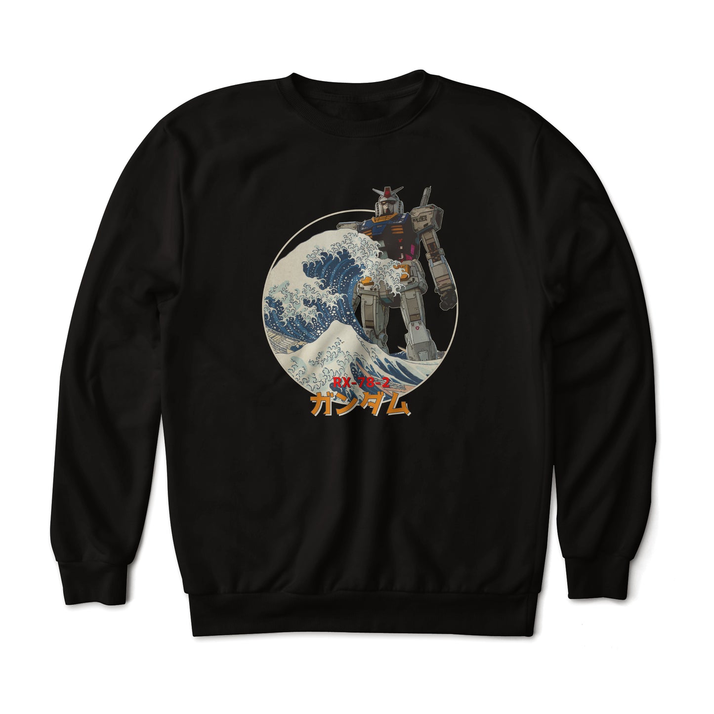 Gundam RX-78-2 in the Great Wave Off Kanagawa v2 Anime Art Graphic Print Sweatshirt