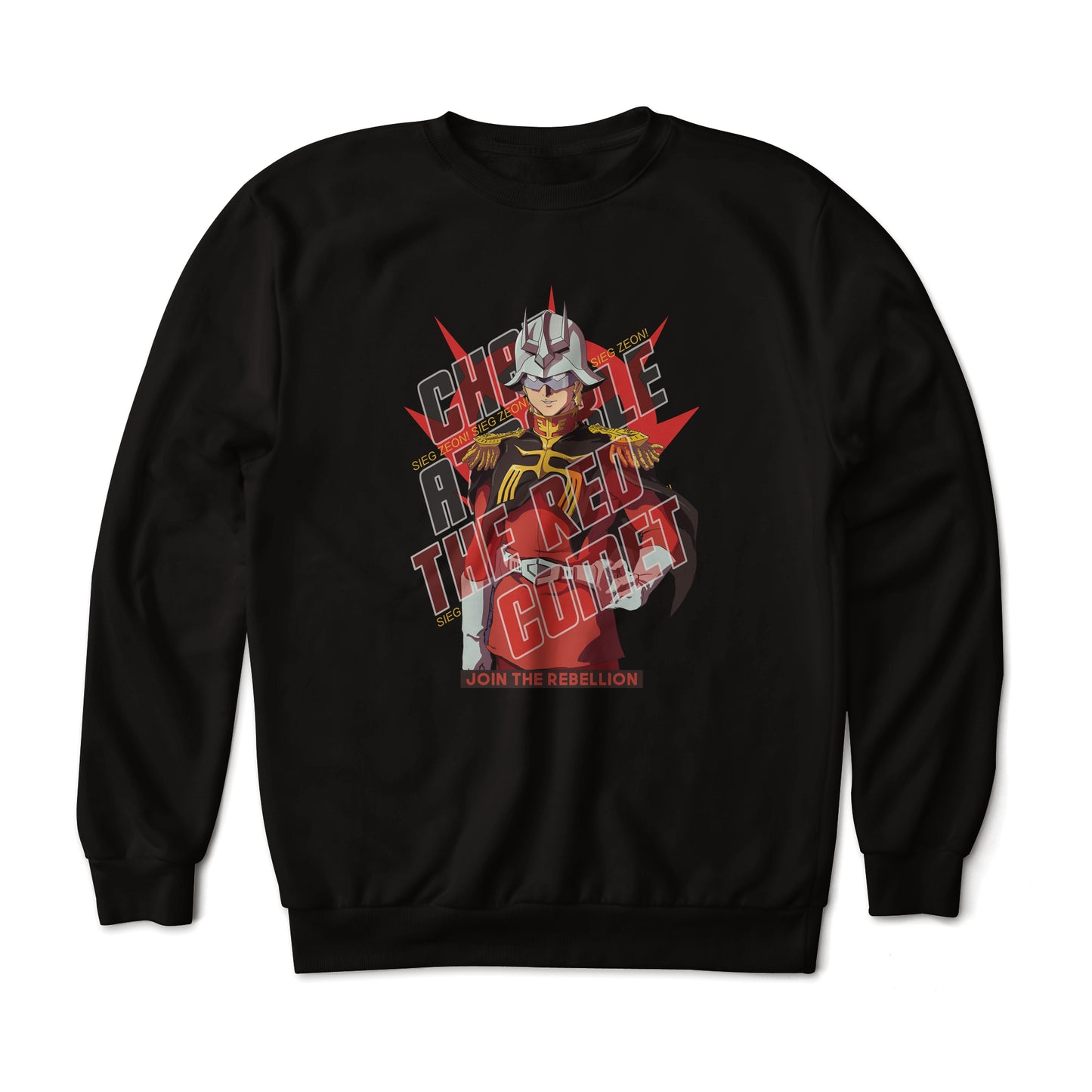 Gundam Char Aznable The Red Comet Sieg Zeon Join the Rebellion Anime Art Graphic Print Sweatshirt