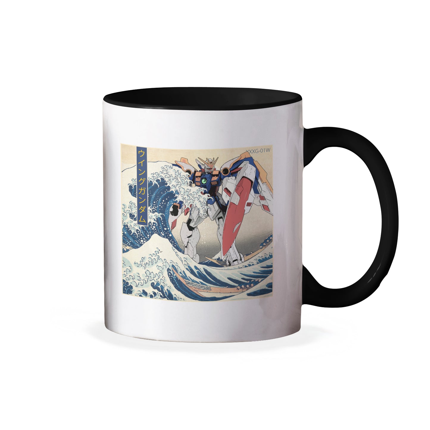 Gundam Wing in the Great Wave off Kanagawa Anime Ceramic Coffee Mug 11 oz