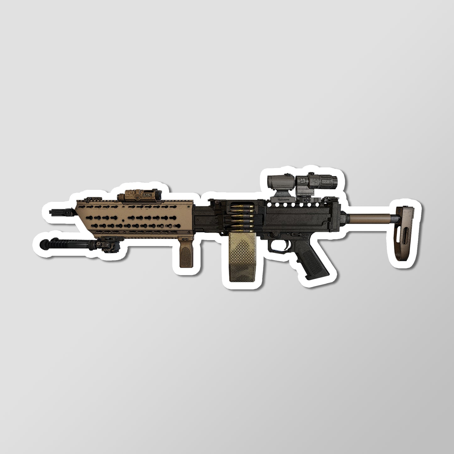 KAC Stoner 63 Light Machine Gun Art Vinyl Sticker