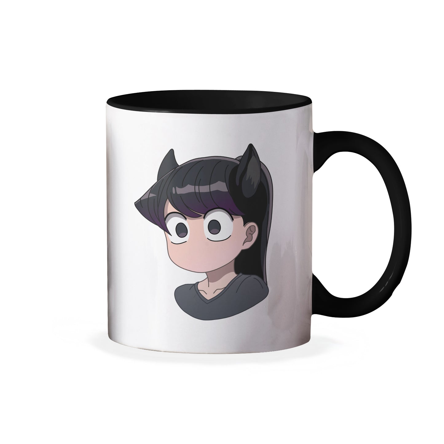 Komi Can't Communicate Emote Anime Komi-San with Cat Ears Ceramic Coffee Mug 11 oz