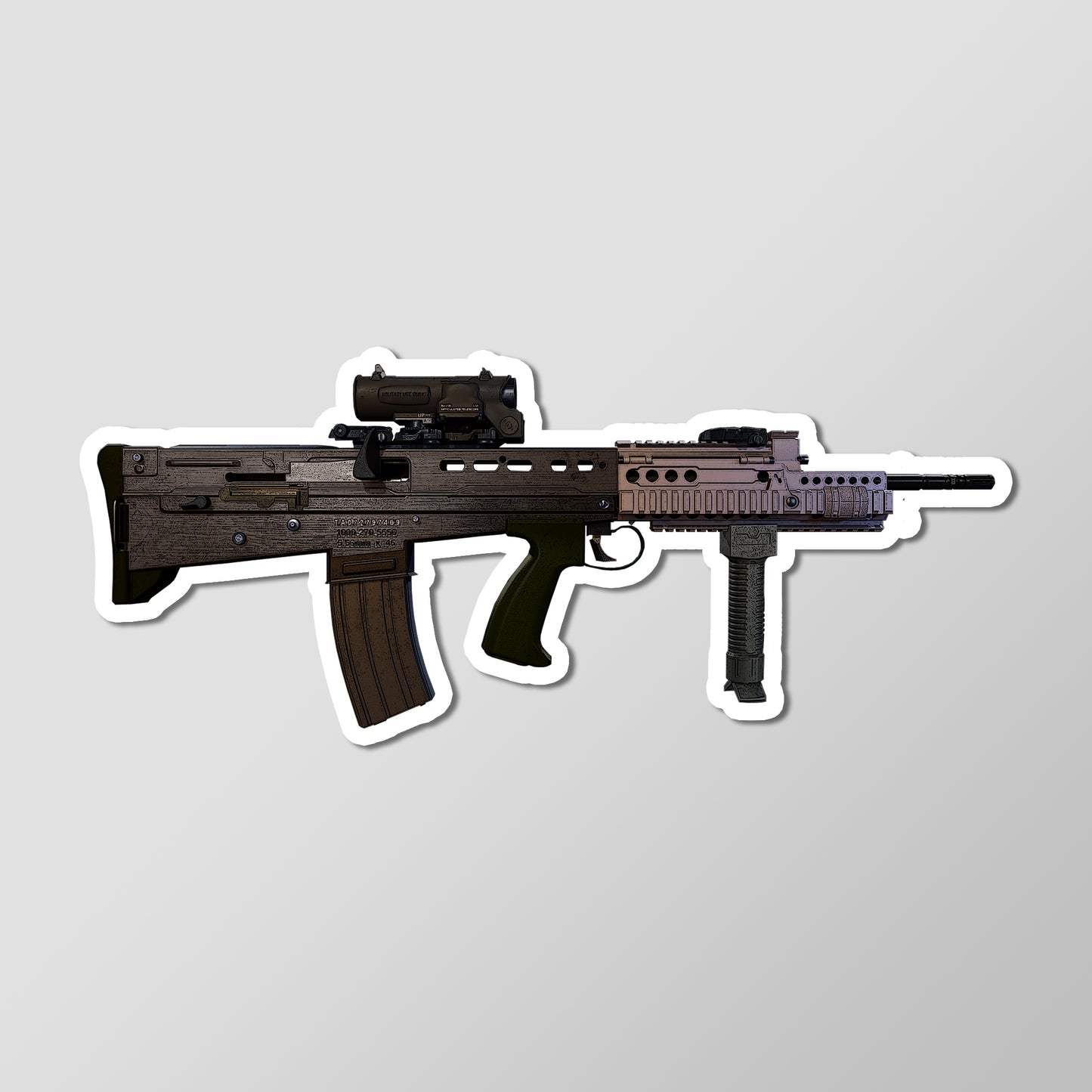 L85A2 British Bullpup Assault Rifle Gun Vinyl Sticker