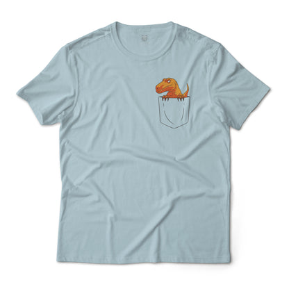 T-Rex In A Shirt Pocket Graphic Tee Lightweight Cotton T-Shirt