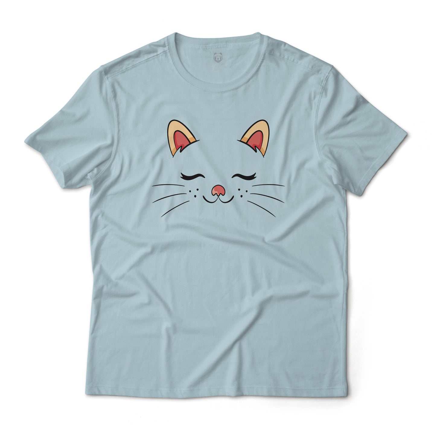 Cute Sleeping Cat Face Minimalistic Art Graphic Tee