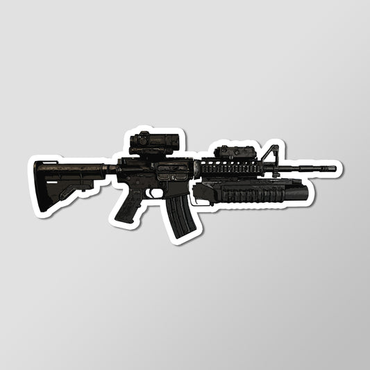 M4A1 SOPMOD w/ M203 Grenade Launcher Gun Vinyl Decal Sticker