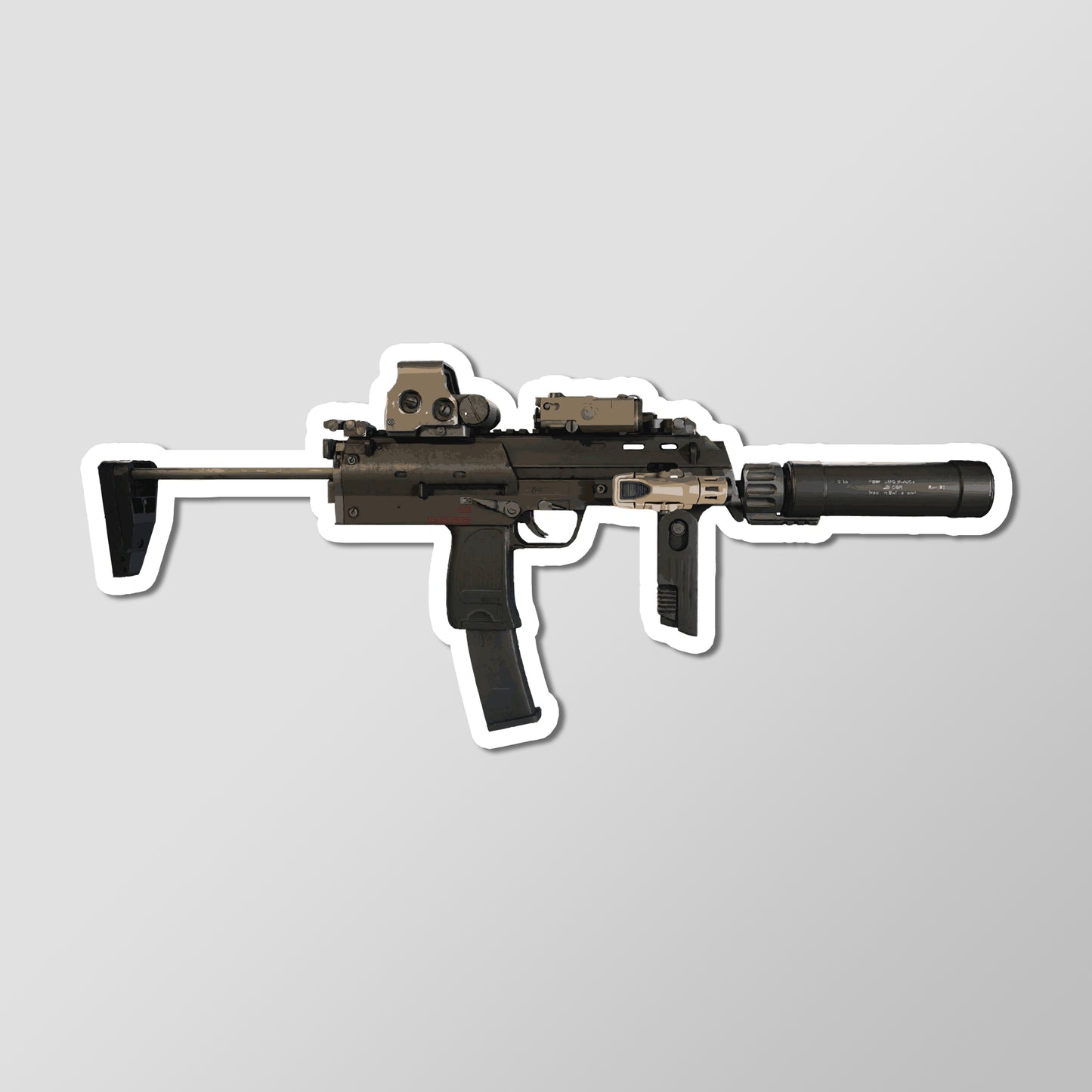 MP7A1 Submachine Gun Art Sticker Vinyl Decal