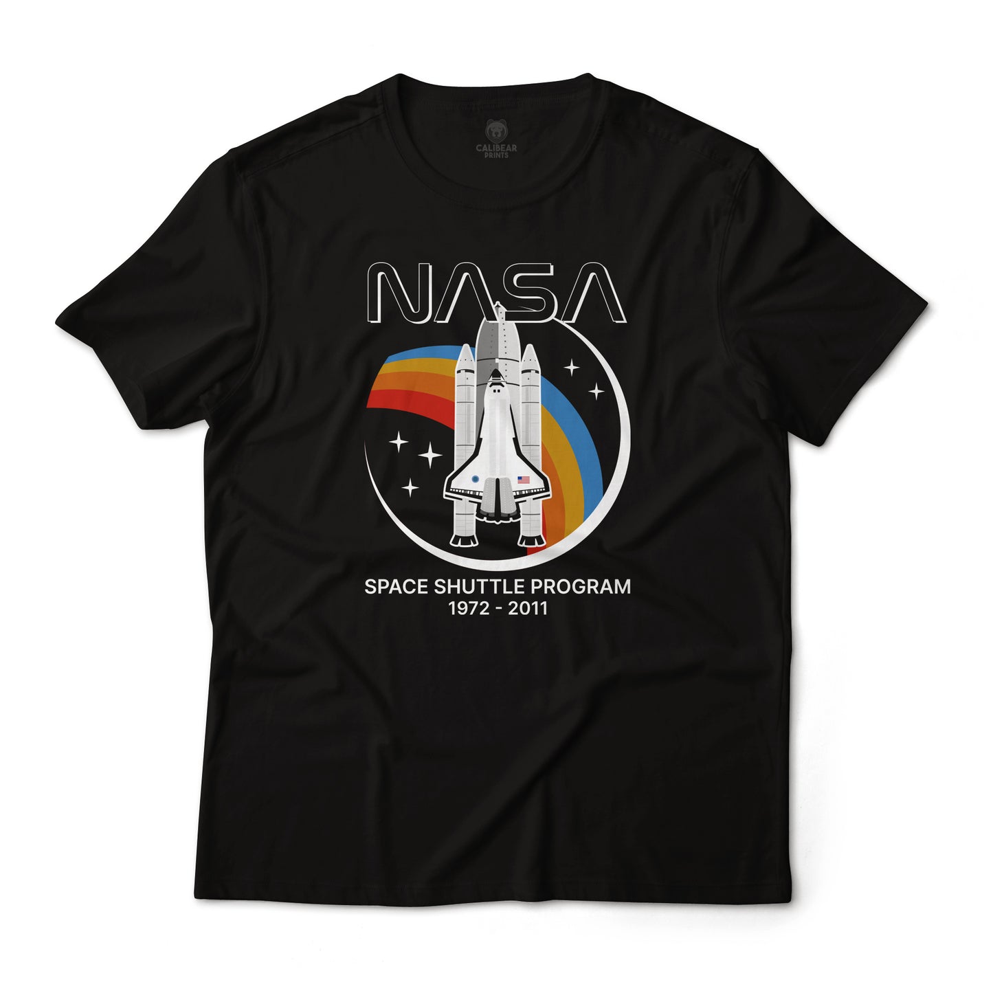 NASA Shuttle Program Tribute Retro Art Graphic Lightweight Cotton