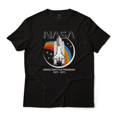 NASA Shuttle Program Tribute Retro Art Graphic Lightweight Cotton