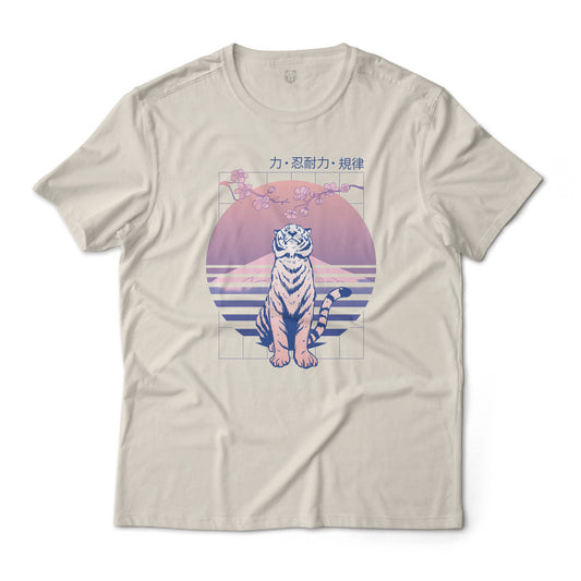 Japanese Zen Tiger Vaporwave Aesthetic Graphic Tee