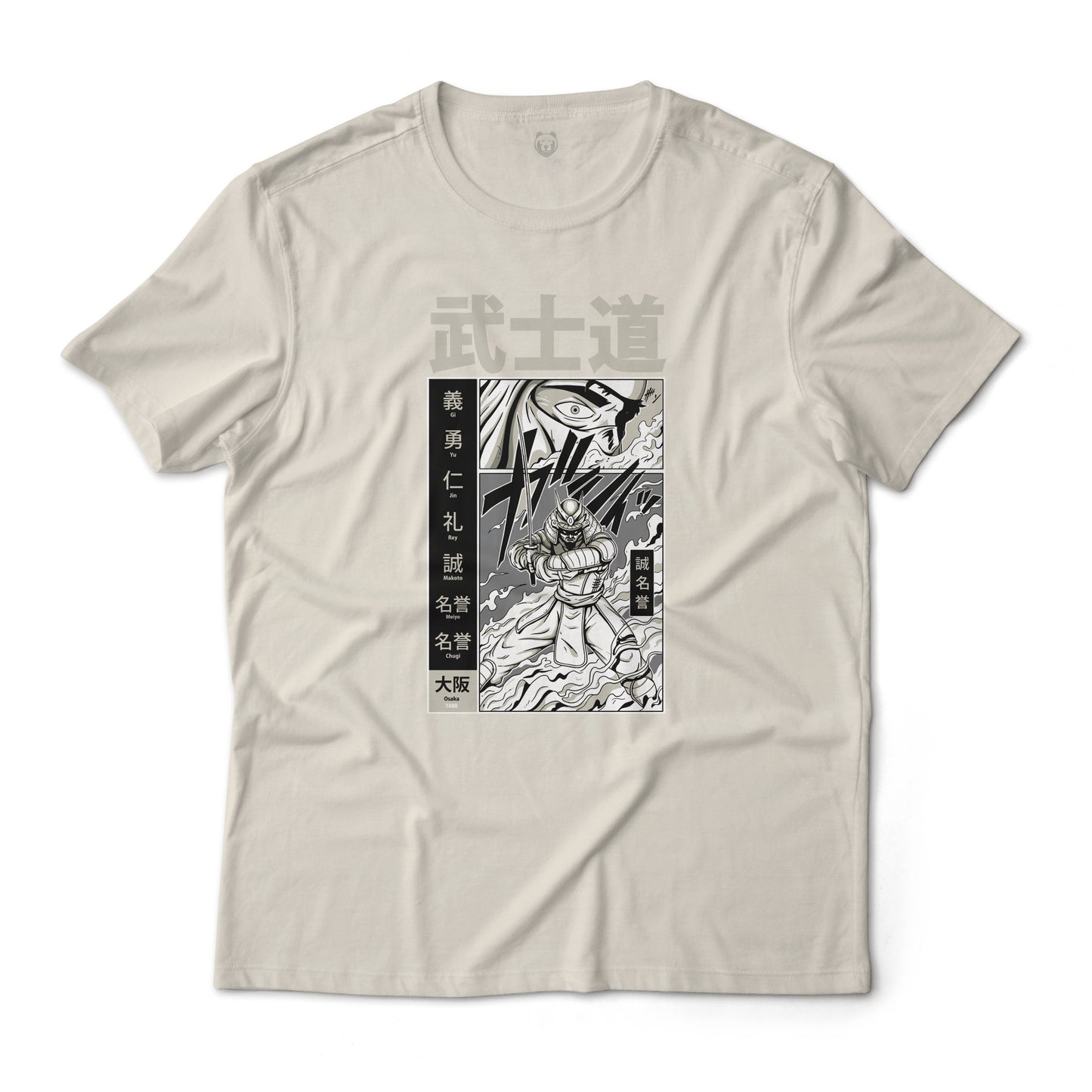 Samurai Bushido Manga Comic Art Style Graphic T-Shirt Lightweight Cotton