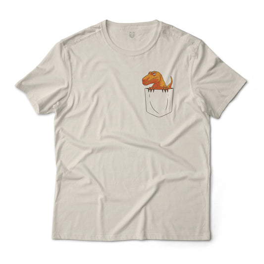 T-Rex In A Shirt Pocket Graphic Tee Lightweight Cotton T-Shirt