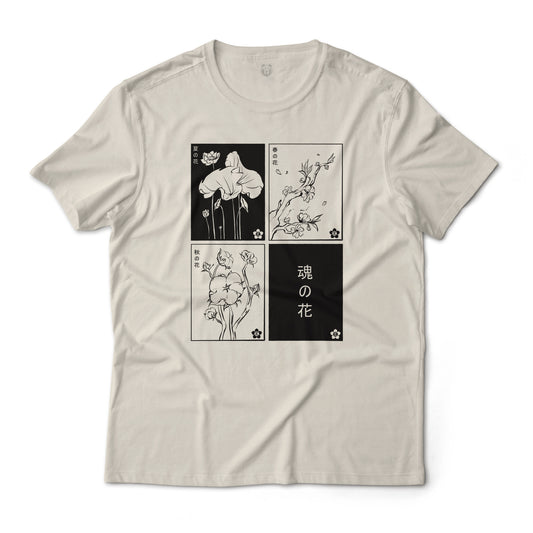 Japanese Minimalistic Floral Art Graphic Tee