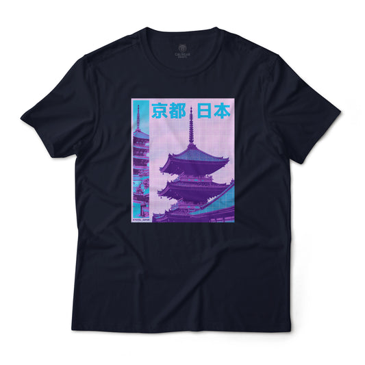 Kyoto Japan Half-tone Vaporwave Aesthetic Art Graphic Tee