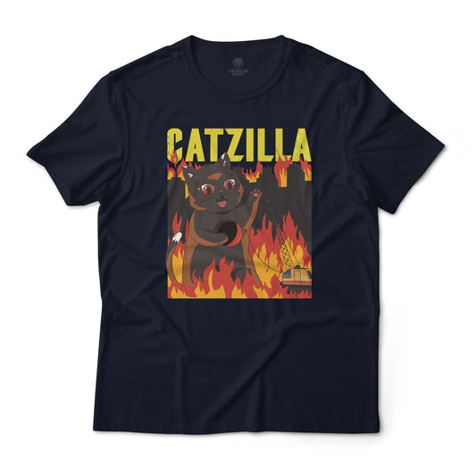 Cute CatZilla Anime Cat Monster Kaiju Graphic Art T-Shirt