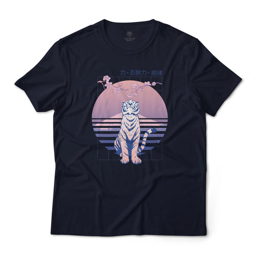 Japanese Zen Tiger Vaporwave Aesthetic Graphic Tee