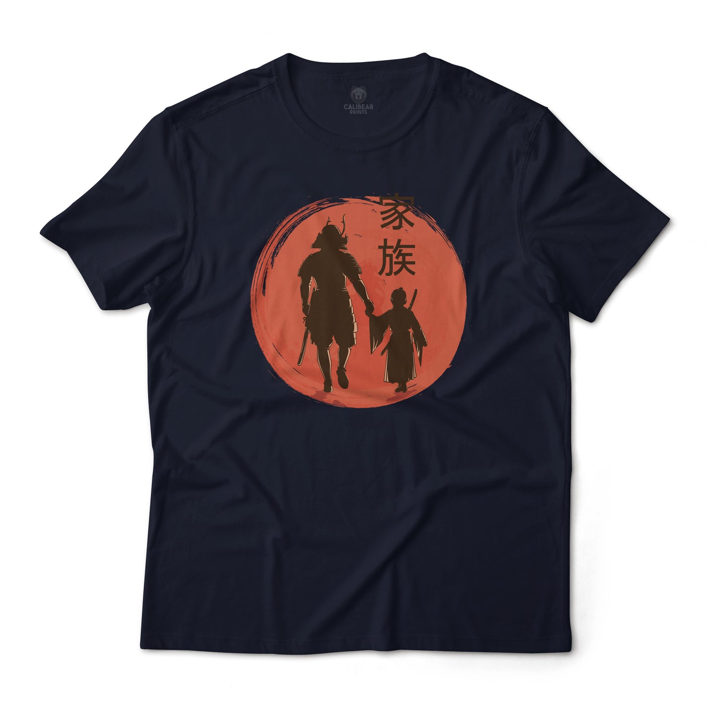 Samurai Father And Son Japanese Art Graphic T-Shirt Lightweight Cotton