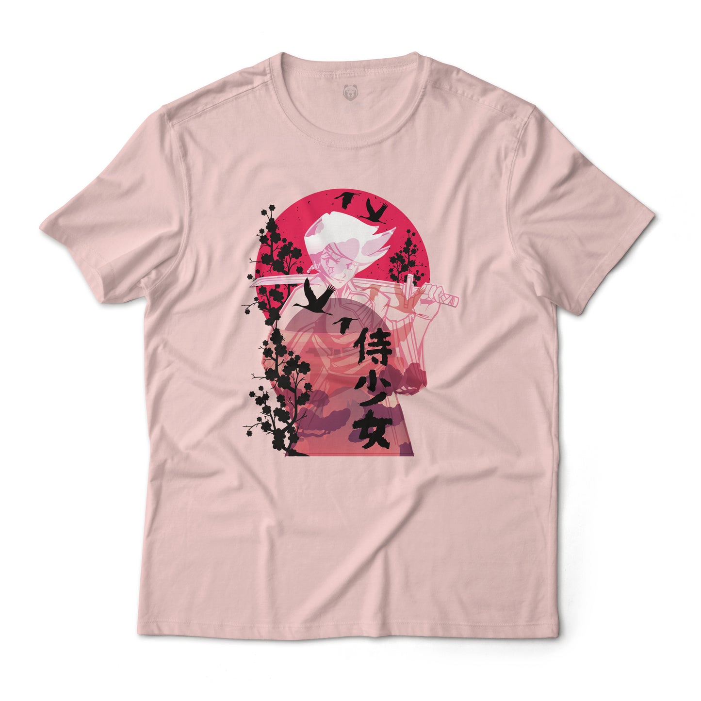 Smug Samurai Girl Anime Aesthetic Graphic T-Shirt Lightweight Cotton