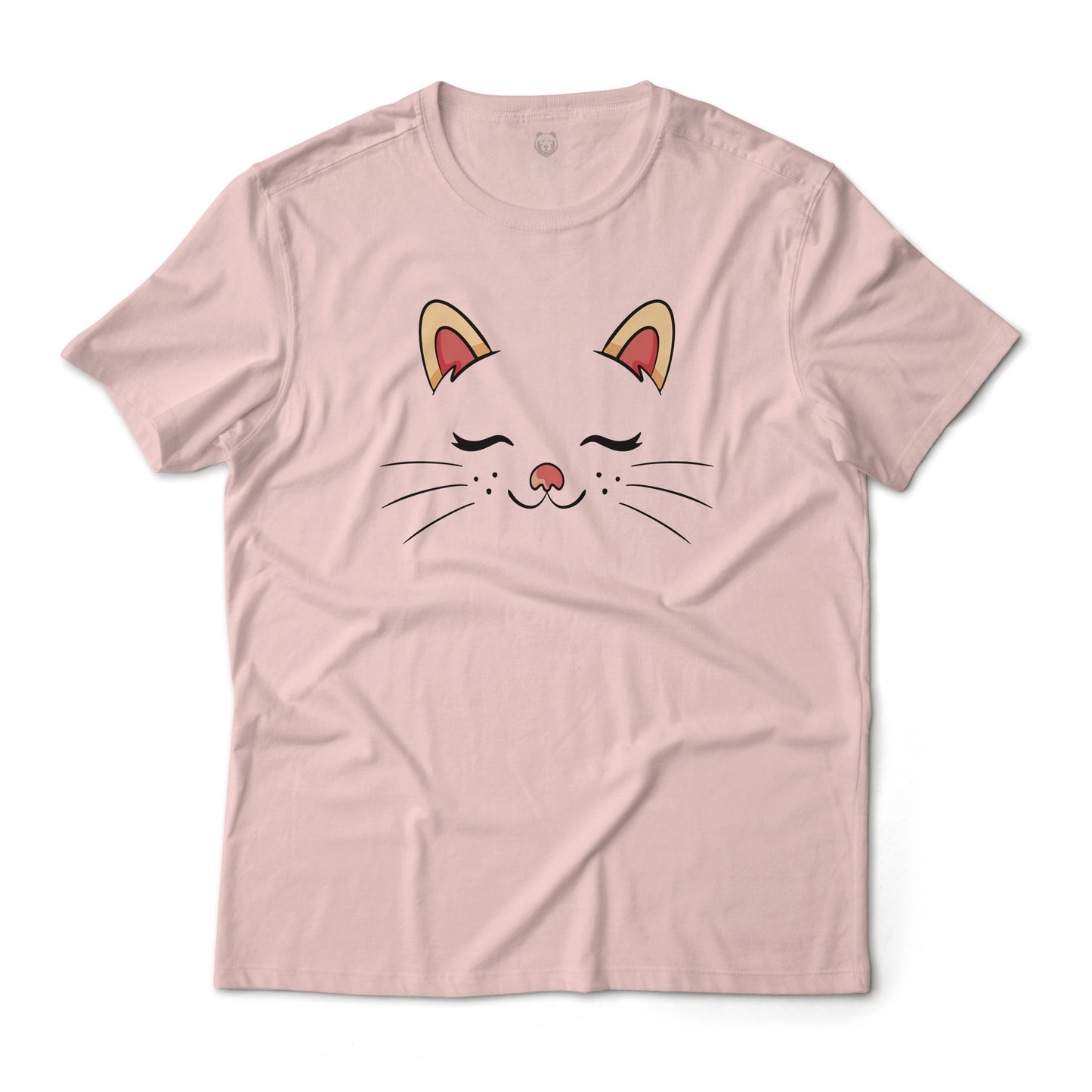 Cute Sleeping Cat Face Minimalistic Art Graphic Tee