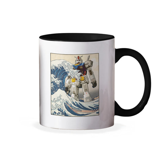 RX-78-2 Mobile Suit Gundam in the Great Wave Off Kanagawa Anime Ceramic Coffee Mug 11 oz