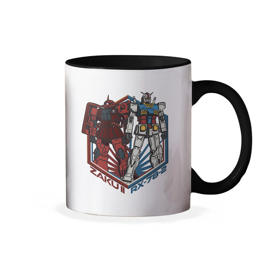 RX-78-2 and MS-06S Char's Zaku II Mobile Suit Gundam Anime Ceramic Coffee Mug 11 oz