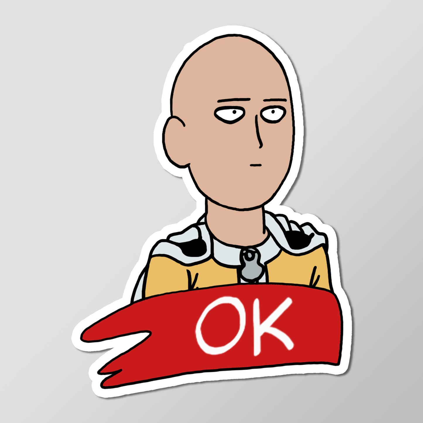 One Punch Man Saitama OK Anime Glossy Vinyl Decal Die Cut Sticker