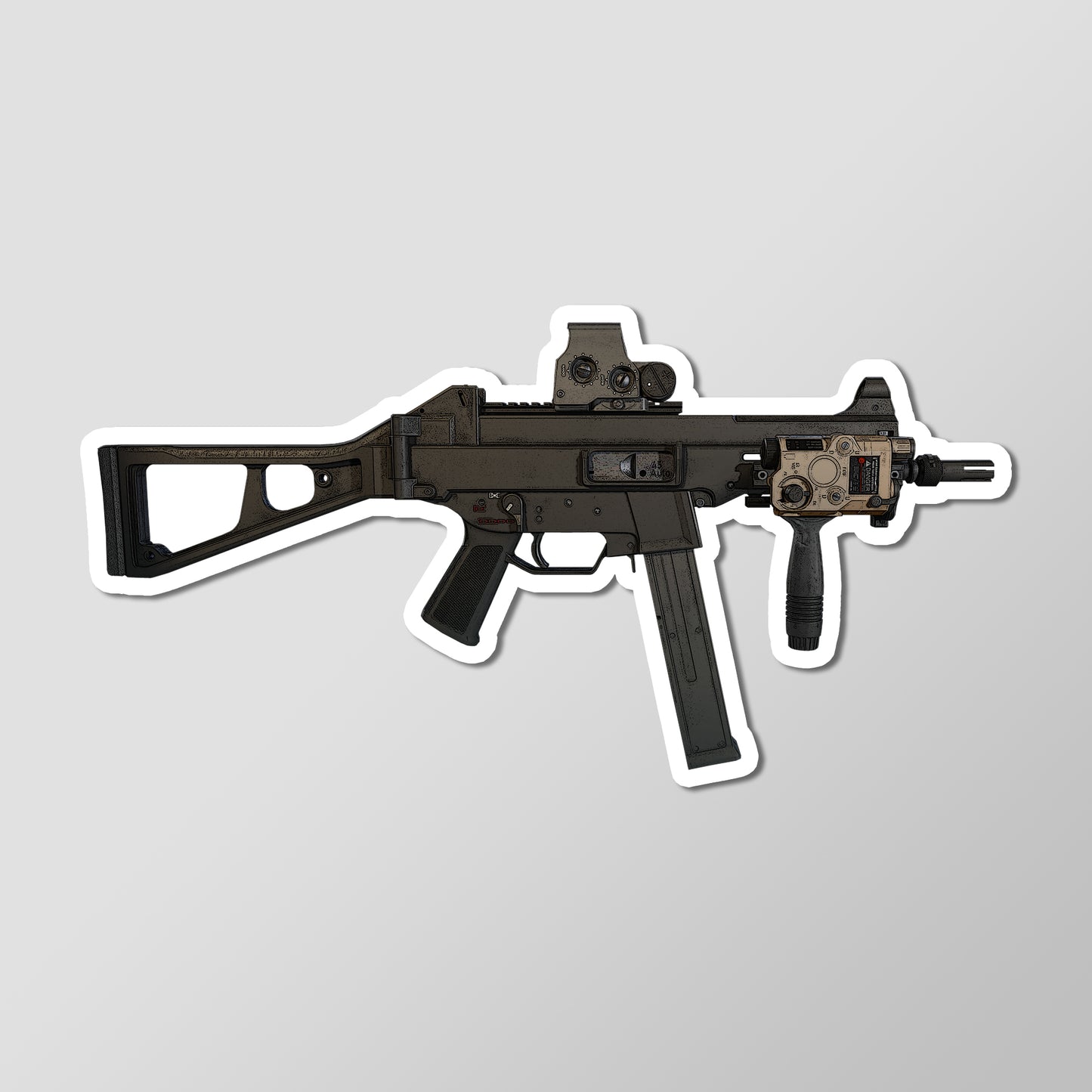 UMP45 Submachine Gun Art Sticker Vinyl Decal