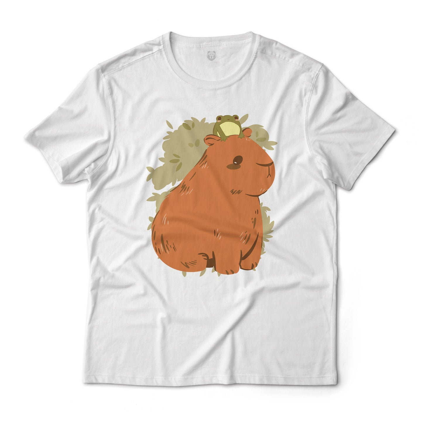 Cute Capybara And Frog Autumn Theme Graphic T-Shirt Lightweight Cotton