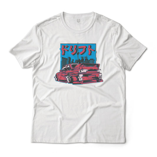 Glitched JDM Car Aesthetic Graphic T-Shirt Lightweight Cotton