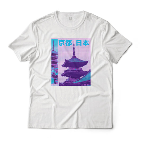 Kyoto Japan Half-tone Vaporwave Aesthetic Art Graphic Tee