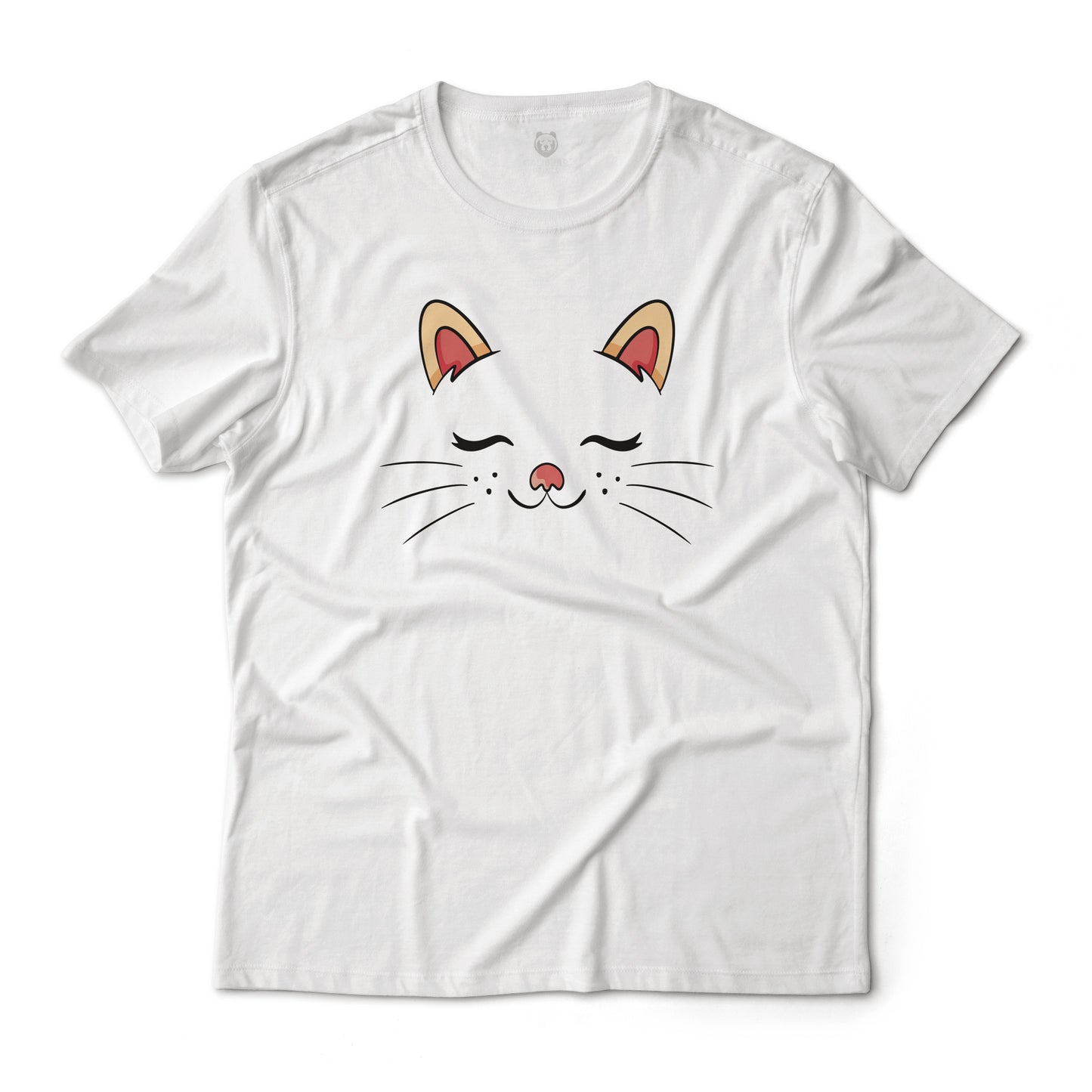 Cute Sleeping Cat Face Minimalistic Art Graphic Tee