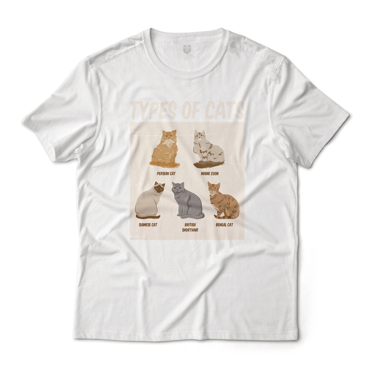 Cute Types of Cat Pet Art Graphic Tee