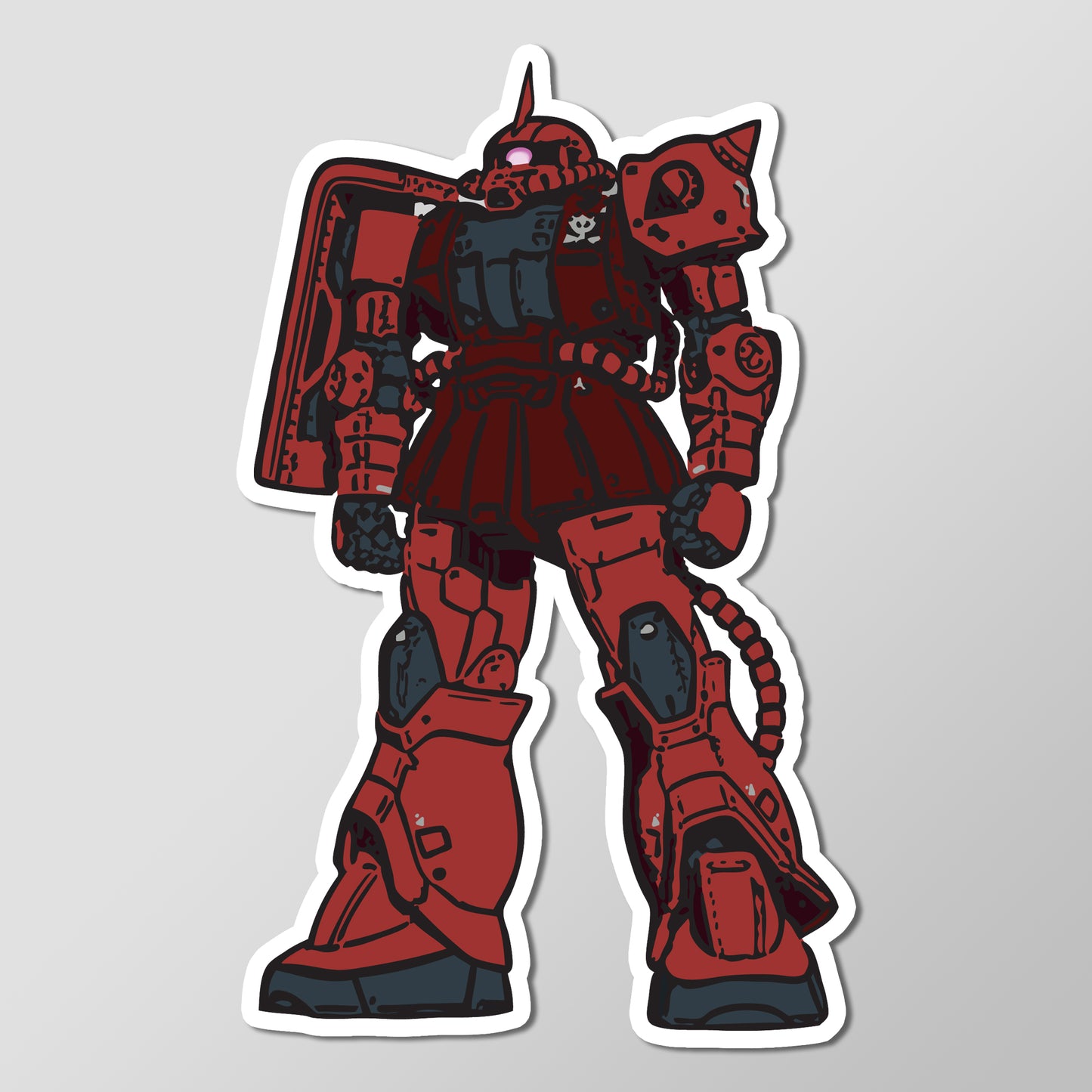 MS-06S Char's Zaku II Mobile Suit Gundam Anime Glossy Vinyl Decal Die Cut Sticker