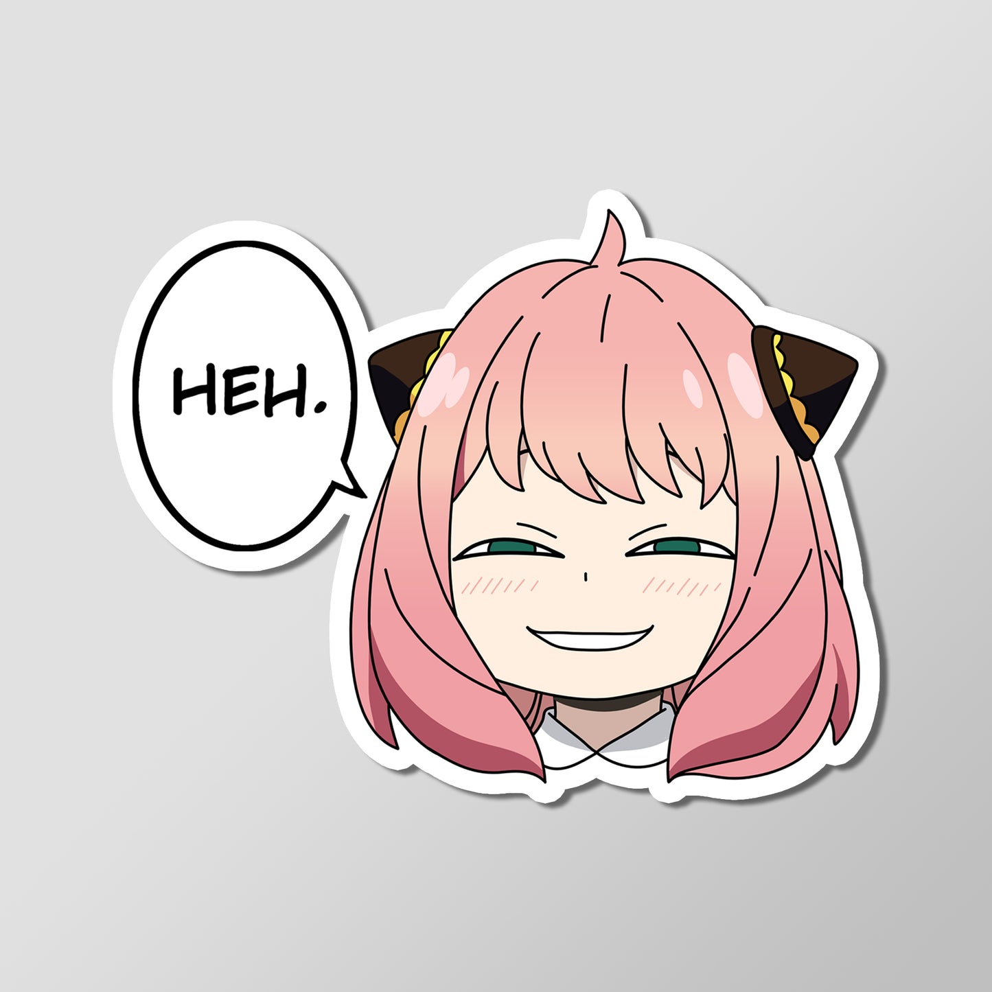 Handmade Anime Manga Videogame Cartoon Silly Anya Heh Face Scan Sticker Heh  Meme