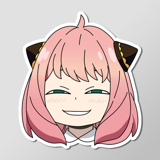 Spy x Family Anime Anya Forger Smug Heh Face Vinyl Decal Sticker