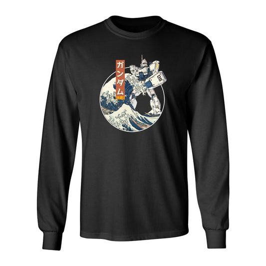 Gundam RX-79 EZ8 Mobile Suit: 08th MS Team in the Great Wave off Kanagawa Anime Long Sleeve Shirt