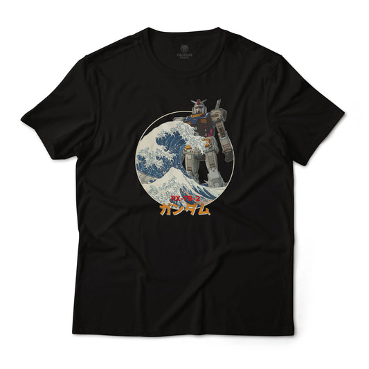 Gundam RX-78-2 Classic in Kanagawa Wave Anime Graphic Tee