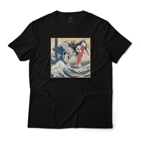 Gundam Wing Mobile Suit Off Kanagawa Wave Anime Graphic Tee