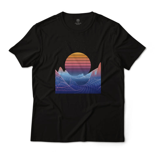 Sunset Vaporwave Synthwave Retro Electronic Style Graphic Tee