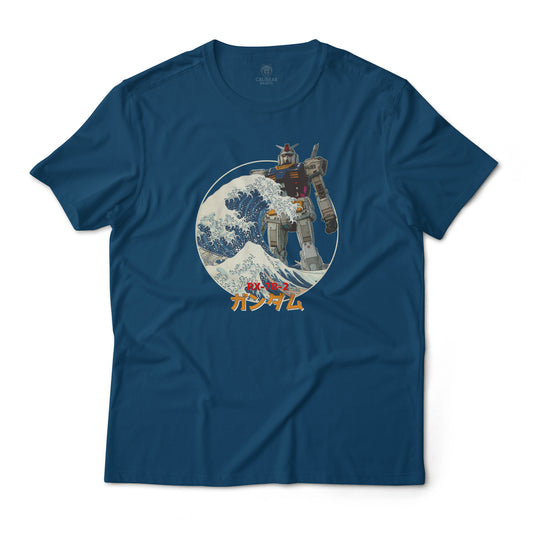 Gundam RX-78-2 Classic in Kanagawa Wave Anime Graphic Tee