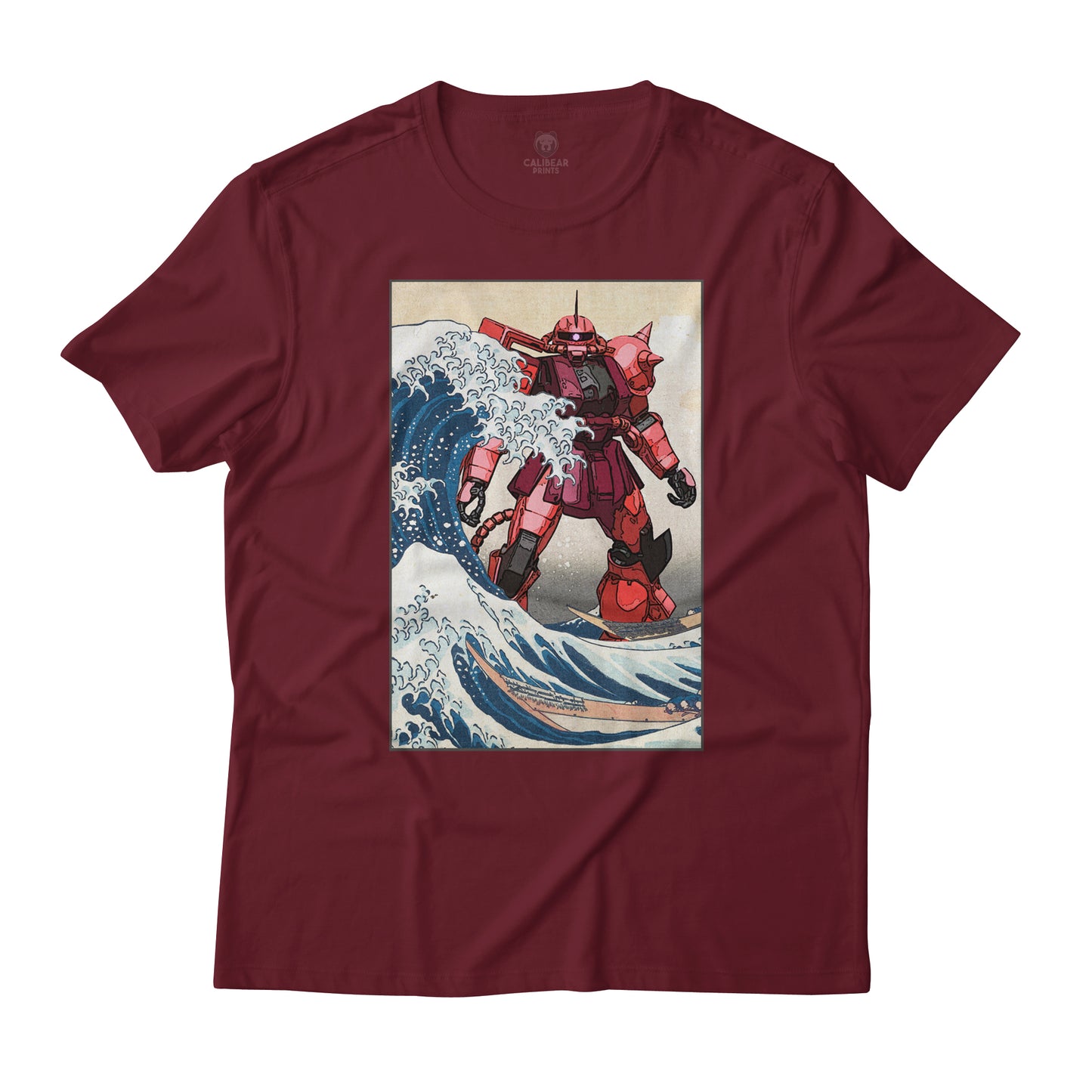 MS-06S Char's Zaku II Mobile Suit Gundam in the Great Wave Off Kanagawa Anime T-Shirt