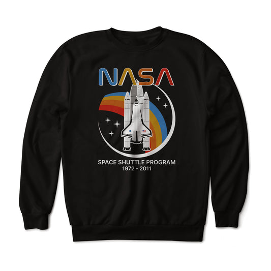 NASA Shuttle Program Tribute Retro Art Front Graphic Sweatshirt