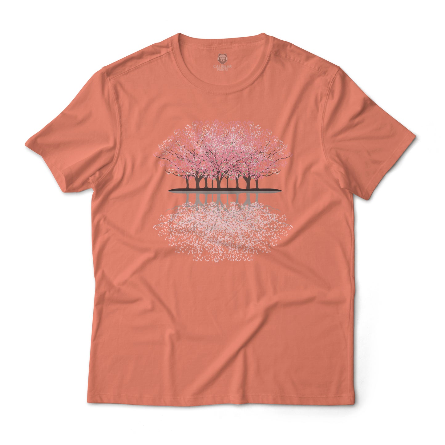 Cherry Blossom Sakura Forest Tranquil and Peaceful Reflection Graphic Tee