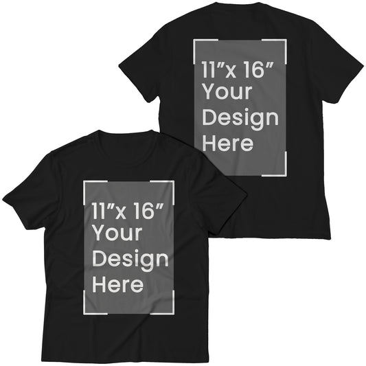 Custom T-Shirt Full Color Image & Text Design Premium Cotton T-Shirt